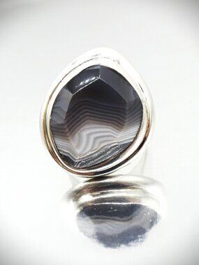 BARSE NWOT Sterling Silver and Banded Lace Agate Ring Size 9